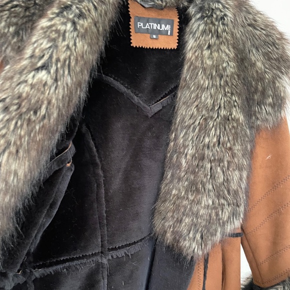 Faux Fur & Suede Jacket Bohemian Style Excellent Condition by PLATINUM - Picture 8 of 11